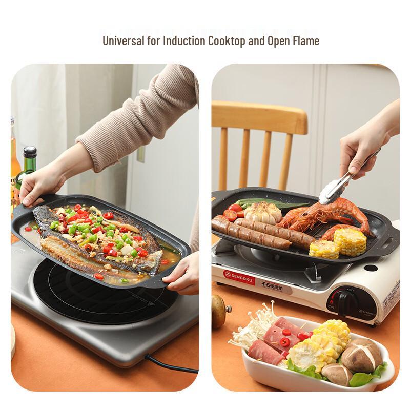 PuPan Outdoor Maifan Stone Rectangular Grilling Pan