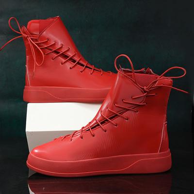 Men's High-top Casual Shoes Four Seasons Breathable Soft Sole Non-slip Comfort Outdoor Walking Shoes Fashion Joker Board Shoes