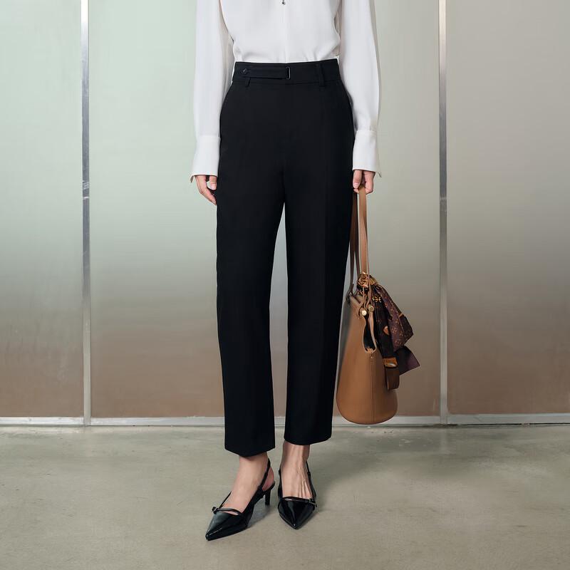 Sancai Women s 2026 Spring Cropped Straight-Leg Suit Pants S
