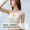 Underwear women's big breasts show small lifting and gathering invisible shock-proof sports vest type large size girl bra summer thin