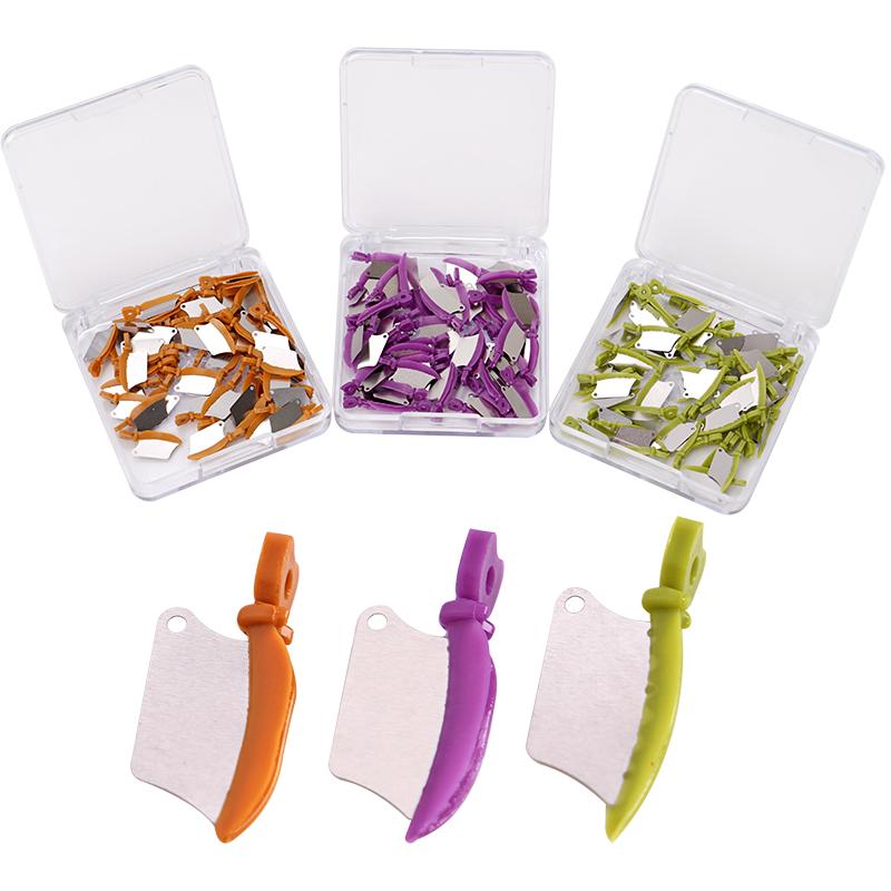 50Pcs Dental Prime Teeth Interproximal Plastic Fender Wedge With Steel Matrix Protect Gingiva Blades S M L