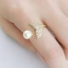ZHOUYANG Mermaid Imitation Pearl Rings For Women Korean Fashion Zircon Gold Color Teen Girls Gift Jewelry Wholesale R203