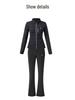 TASHI GOLF Women's Winter Warm Slimming Down Jacket & High Waist Fleece Pants Set