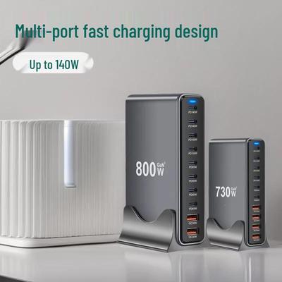 800W Gallium Nitride Multi-Port PD Fast Charger for Smartphones, Tablets, Laptops, and Desktops