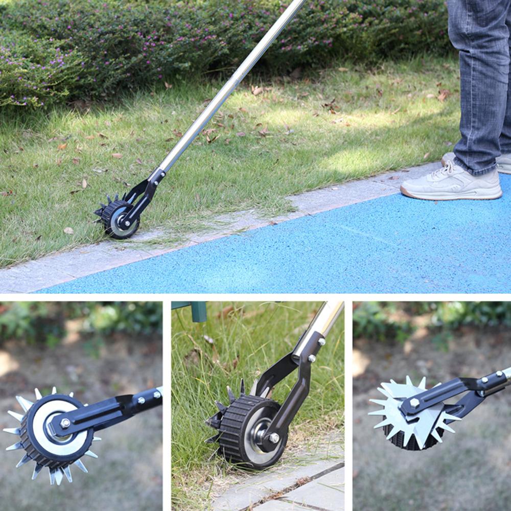 Rotierender Rasenkantenschneider mit Edelstahlgriff, tragbarer, langlebiger Rasentrimmer für Gehwege