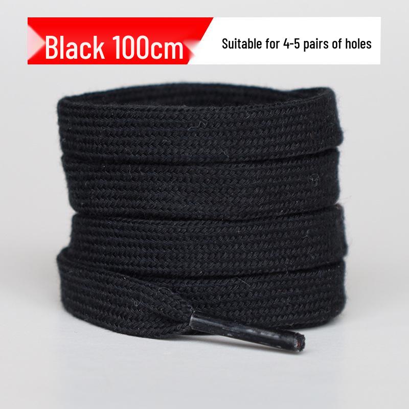 Mångsidiga platta bomullssnören för canvas-skor med snäcktå - Finns i ren vit, off-white och svart för män och kvinnor