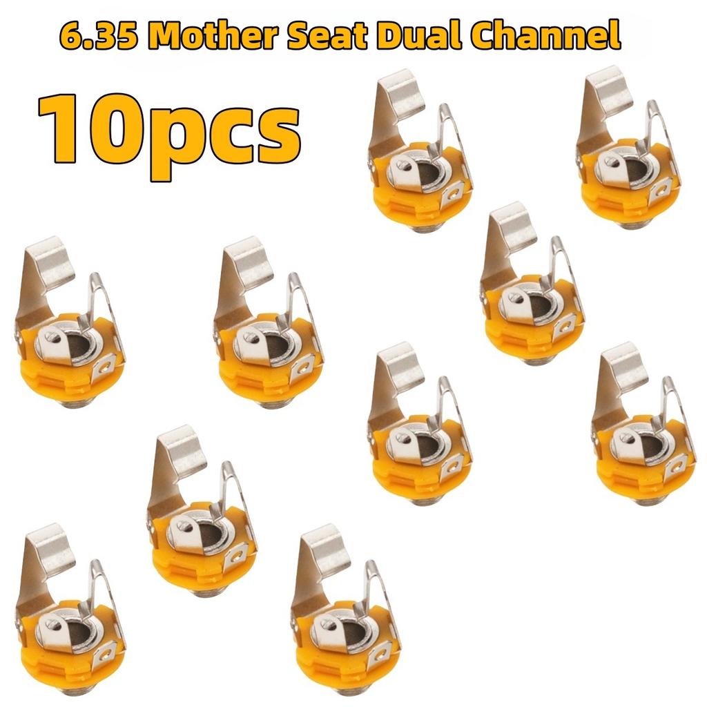 10pcs 6.35mm 1/4" Mono Input Jack Plug Socket for Electric Guitar Bass Guitar Pickup Output Jack Plug Socket