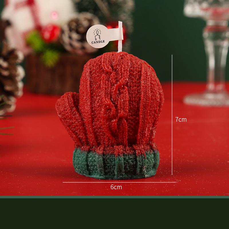 Christmas Candle Gloves Scented Candle Festival Gift Smoke-Free Candle Fragrance Christmas Creative Decorative Accessories