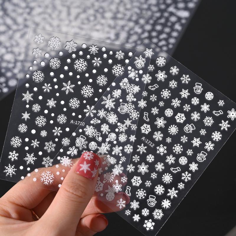 INS Winter Snowflake Christmas Nail Art Sticker 3D Relief Adhesive Nail Art Decoration Sticker Nail Charm Manicure Decals