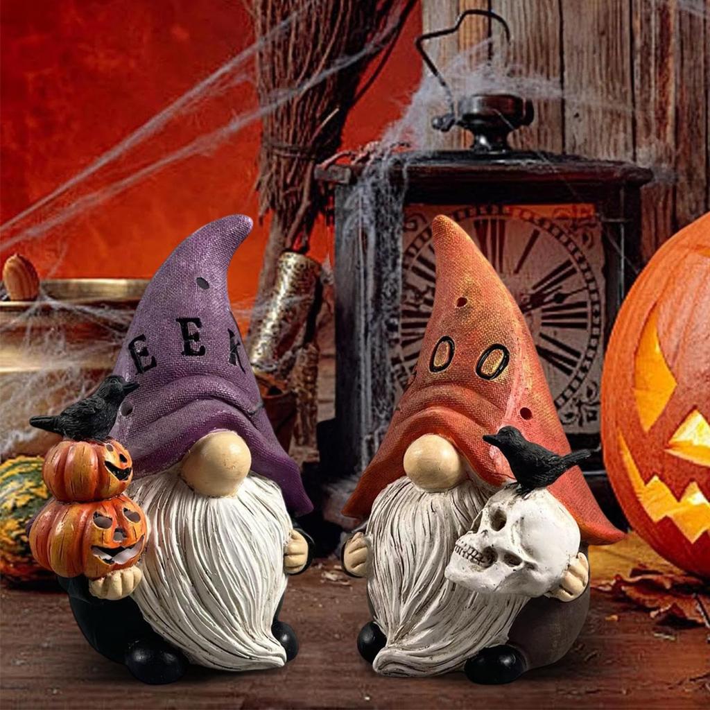 Outdoor Horror Halloween Zwerg Älterer Harzhandwerk Kunst Mikro Skulptur Ornament