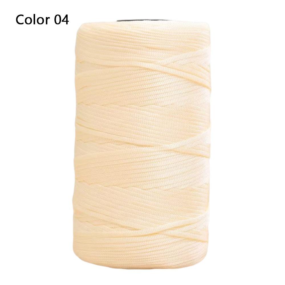 

1Roll Durable Combed Spun Flat Rope Yarn Handwoven Mercerized Cotton Linen Yarn Ice Silk Ring Twist Yarn Summer Cool Cap Axis