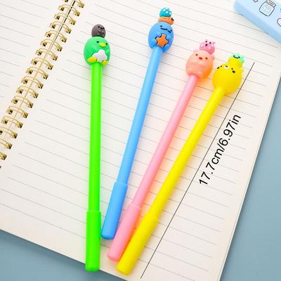 2Pcs Cartoon Neutral Pen 0.5mm Smooth Writing Ballpoint Pens for Students Cute Creative Stationery Gift Fun