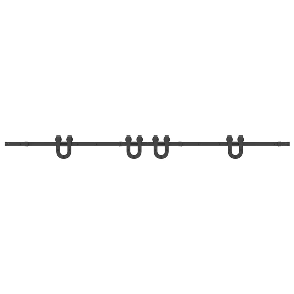 Sliding Door Hardware Set 366 cm Steel Black