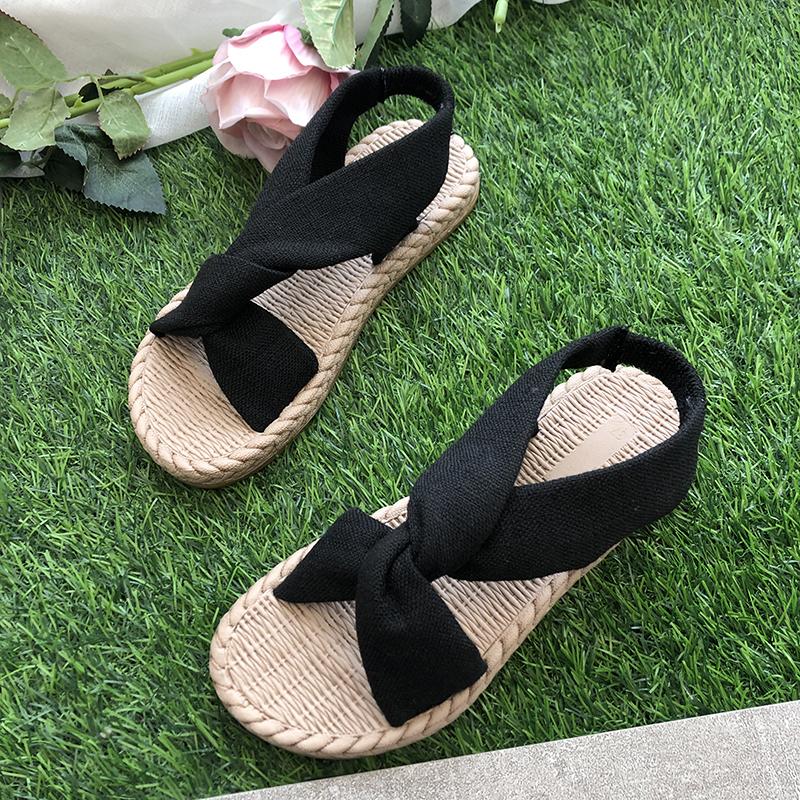 Summer New Women Sandals Weave Flats Shoes Bohemian Slippers 2025 Trend Casual Beach Flip Flops Woman Slides Sandalias