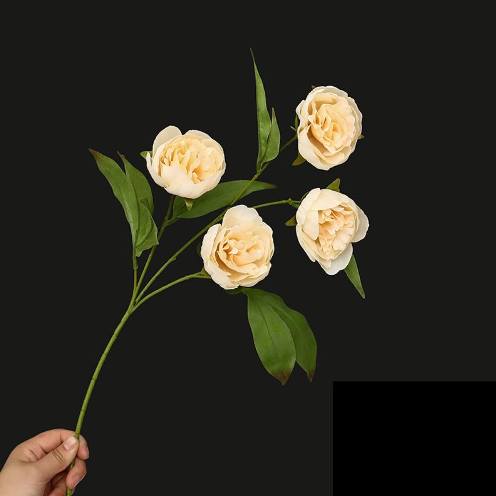

Floral Arrangements Artificial Flowers 4 Heads Long Stem Peonies Faux Silk Peony Photography Props шампанского
