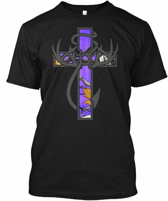 

Фіолетова камуфляжна футболка унісекс Hunting Faith And Fishing XXXXL