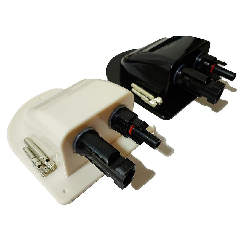 RV Doppelkabel-Einführungsverschraubung Solarpanel Dachkabel-Einführungsverschraubung Kabel Wohnmobil Weiß Doppelloch RV Yacht Autozubehör