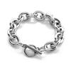 Bracelet Men's Women's Accessories Stainless Steel Mantel Chain Silver [SEIYA INTERNATIONAL] (Width: 12mm, Length: 18cm)