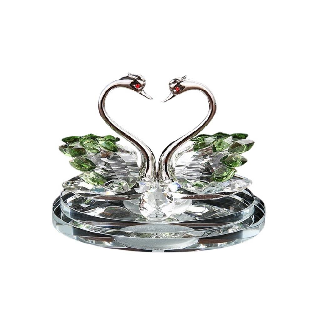 -encrusted Swan Figurines Exquisite Crystal Home Decoration Glass Swans  Car Interior