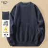Fapai Men's Classic Solid Crew Neck Pullover Knit Sweater