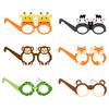 Children'S Birthday Party Decoration Photo Props Elephant Zebra Frog Animal Paper Glasses