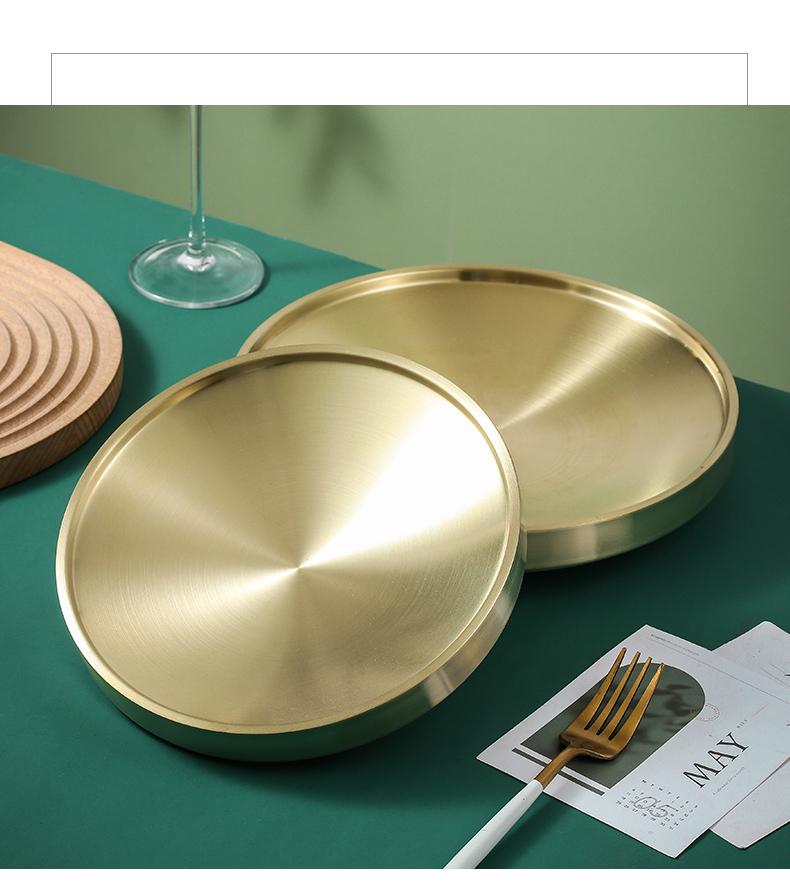 Korean Style Gold Double-Layer Stainless Steel Plate for BBQ & Hot Pot