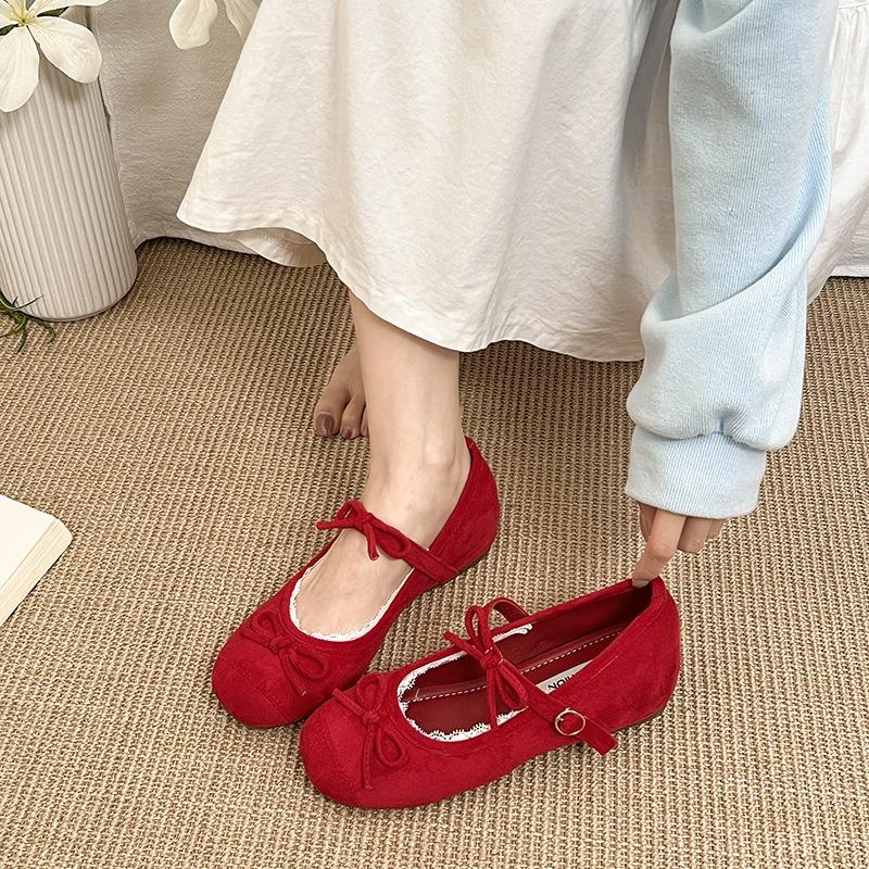 Ballet evening shoes inner height increase small single shoes women's new spring and summer skirt Mary Jane shoes gentle