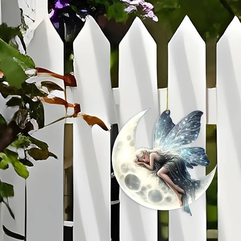 Acrylic Christmas Tree Flat Moon Elf Car Hanging Seasonal Interior Enhancement