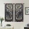 2 Pieces, Black Gold 3D Majestic Dragon Totem Curtains - Semi Blackout - Suitable for Living Room, Bedroom, Kitchen, Home Decora