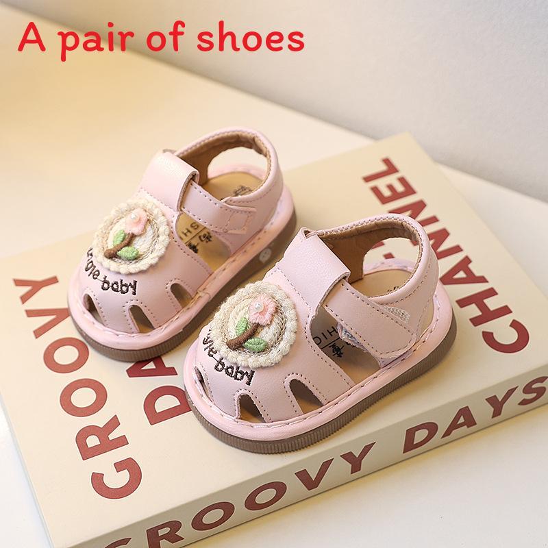 Summer Baby Girl Toddler Shoes With Soft Sole And Flower Design For Indoor Outdoor Play