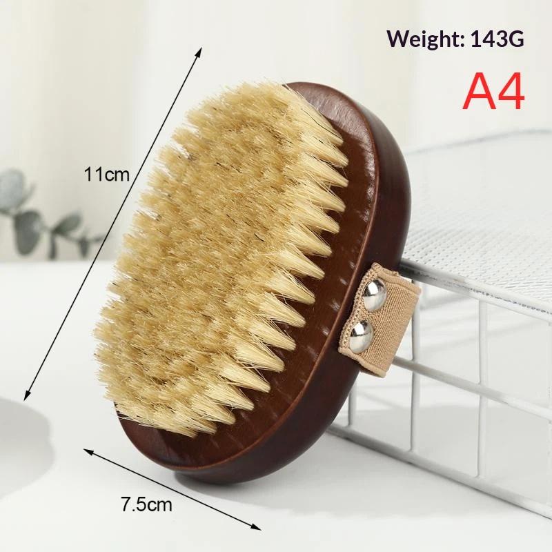 1Pcs Soft Wet Dry Body Spa Massager Brush Wood Bristle Bath Brush Household Practical Skin Exfoliates Body Cleaning Brush