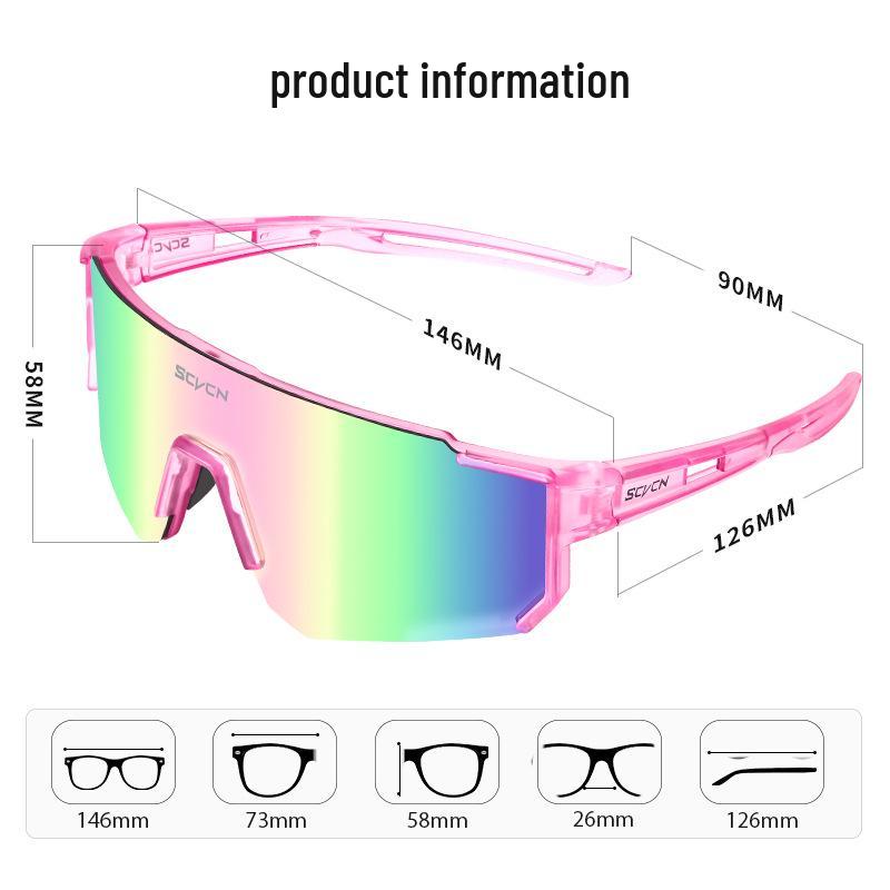 SCVCN Unisex Outdoor Cycling Sunglasses: Windproof & Sandproof One-Piece, Sporty Design