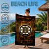 Bruins Emblem Hockey Beach Towel, Super Soft Microfiber, Perfect Gift for Her/Him, Birthday, for Pool, Beach, Travel, Decor Beach Party