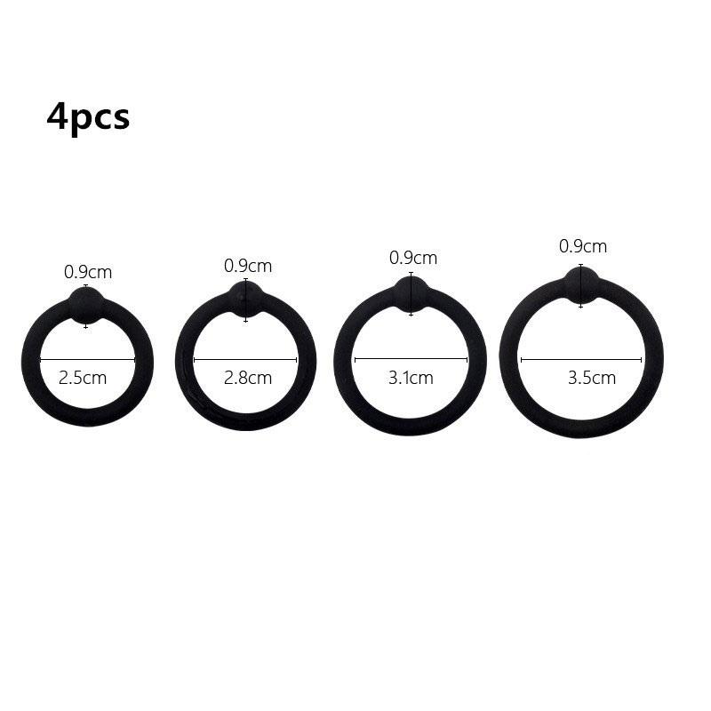 WAKEWAY 3/4PCS Penis Ring Penis Ring Condom Penis Trainer Delayed Ejaculation High Elasticity Durable Toy for Men