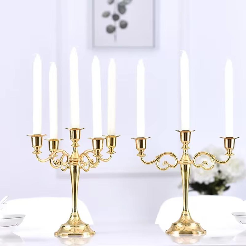 3/5 Arms European Candlestick Metal Zinc Zinc Alloy Candelabrum Luxurious Candle Holder  Banquet