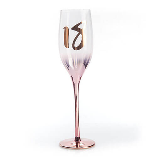 Birthday Blush Champagne Glass (18th Birthday)