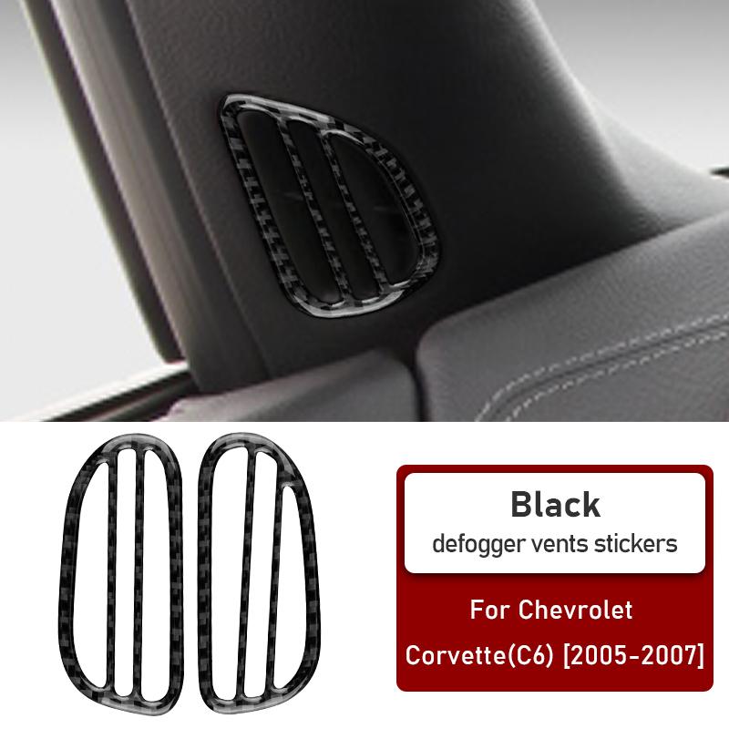 Real Soft Carbon Fiber for Chevrolet Corvette C6 2005 2006 2007 2008 2009 2010 2011 2012 2013 Defogger Air Outlet Vent Sticker