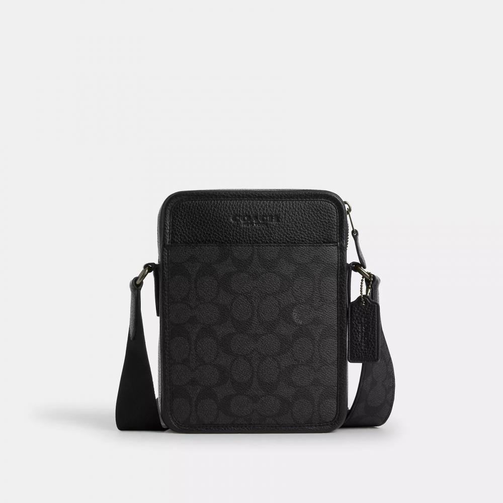 Coach Sullivan Crossbody Bag In Signature Canvas Gunmetal Charcoal Black