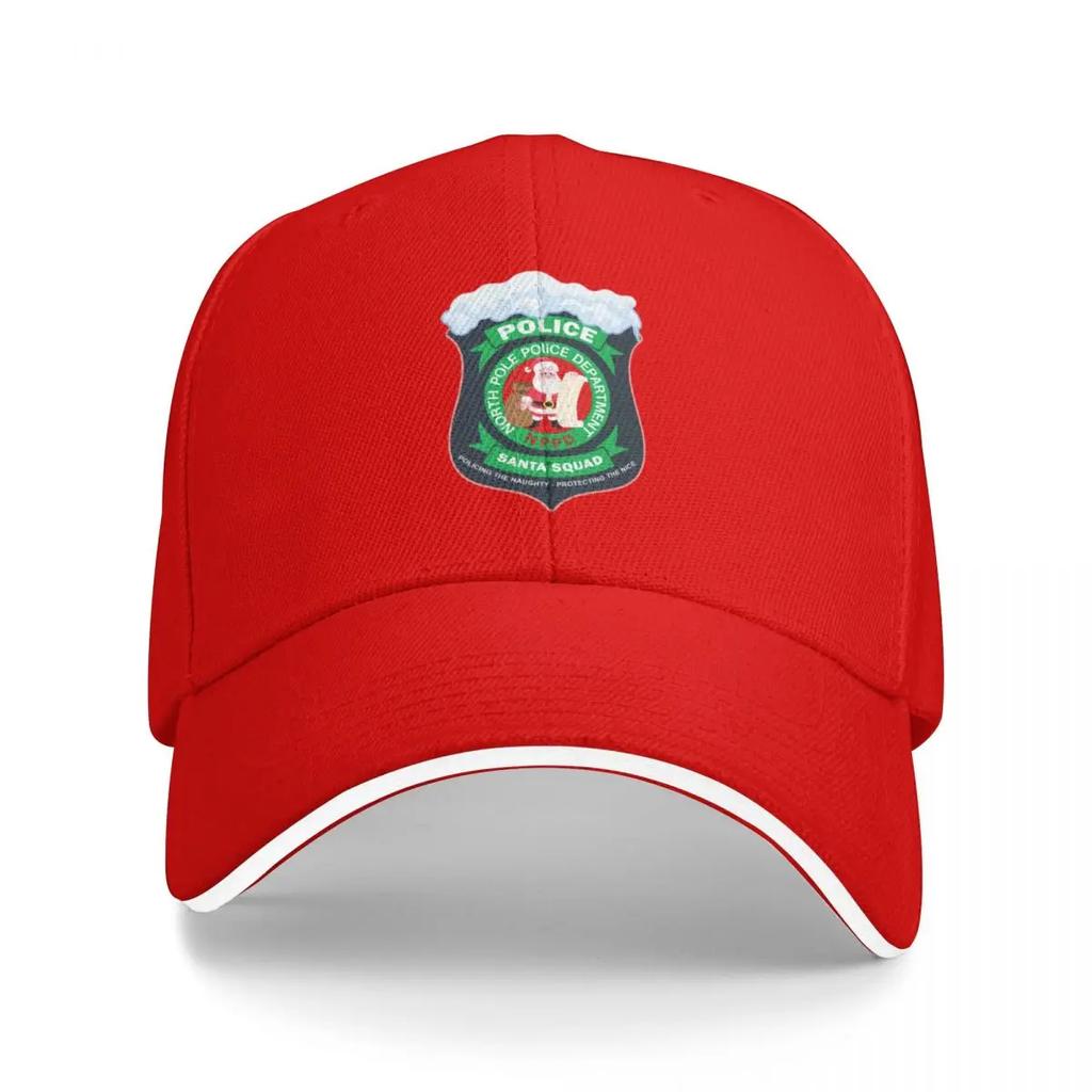North Pole Police Department Santa Squad Badge Baseball Cap Sunscreen sun hat Unique hats Mens Luxury Womens