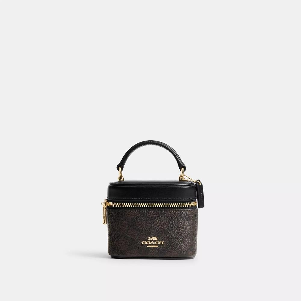 

Coach Ava Crossbody Bag In Signature Canvas Gold Walnut Black One Size