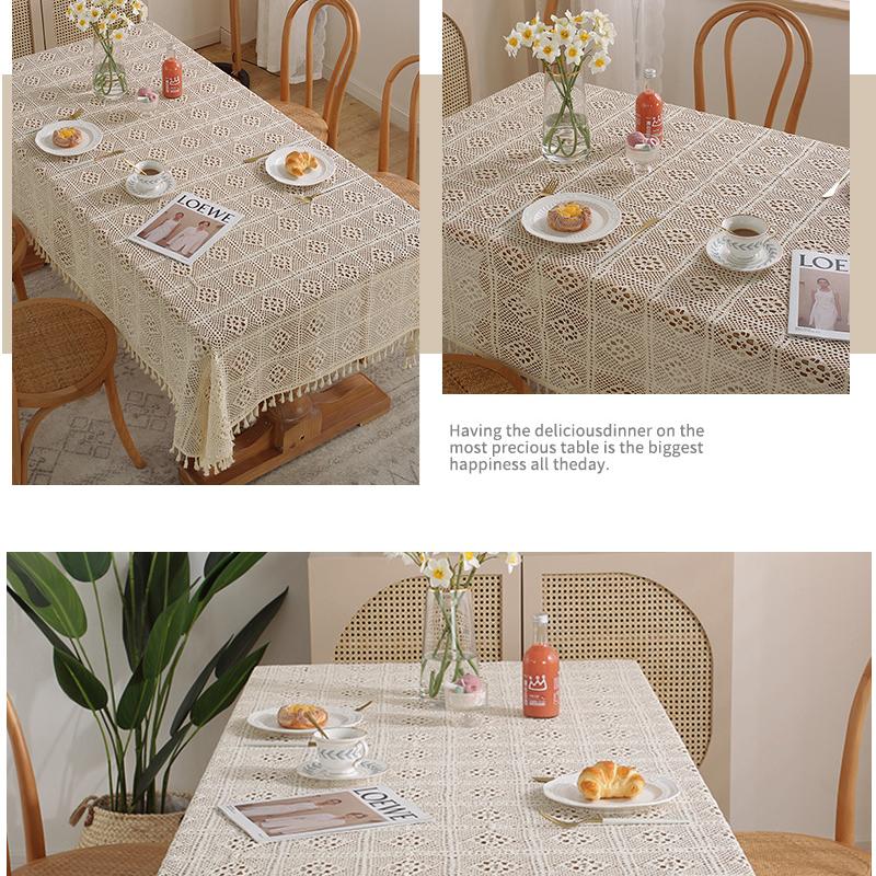 Tovaglietta Rotonda In Pizzo Di Cotone Fatta A Mano All'Uncinetto: Beige, 35 Cm