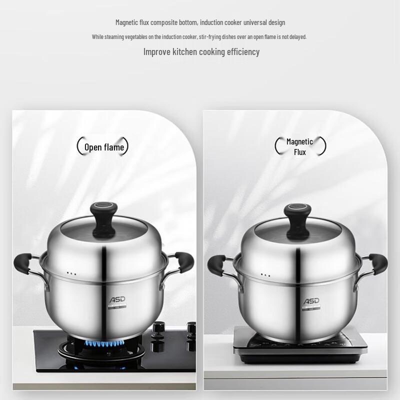 ASD 304 Stainless Steel Steamer & Soup Pot