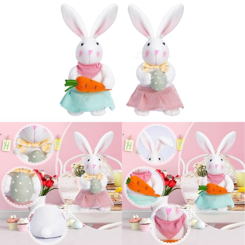 Decorazioni Coniglio Giorno di Pasqua con Uova, Bambola Gnomo Peluche Fatta a Mano Ornamento da Scrivania Regalo per Giorno di Pasqua per Bambino Adulto