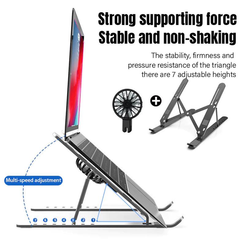 Tablet Stand Laptop Stand Notebook Holder Portable Aluminum Alloy Laptop Cooling Holder Fan Portable Laptop Cooling Holder