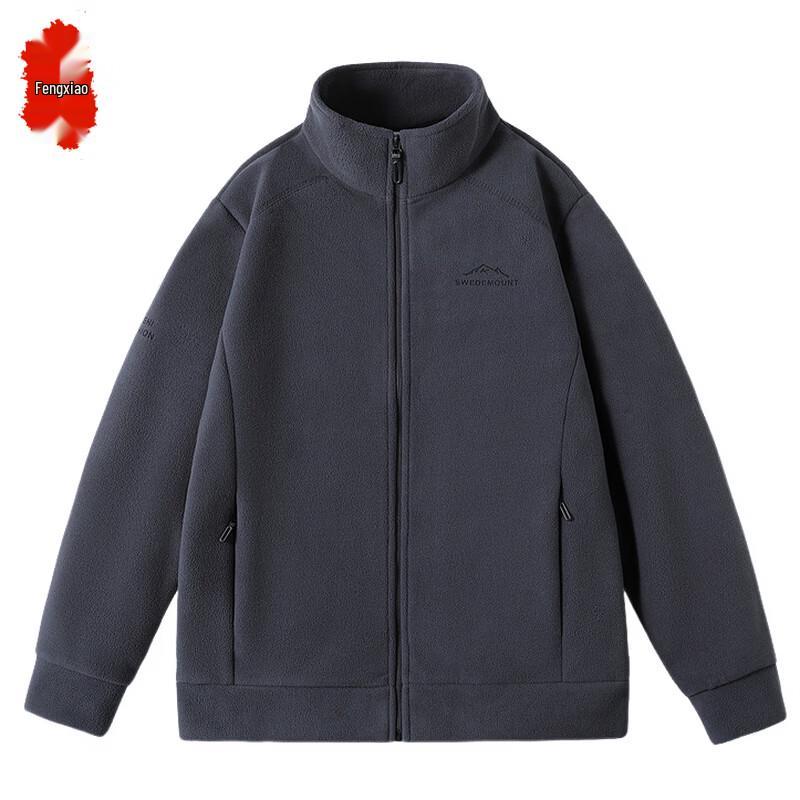 Men s Fleece Stand-Up Collar Jacket L