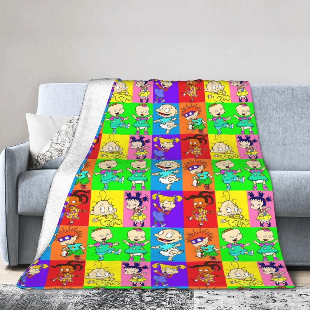 Rugrats Angelica Pickles Pattern Blanket Soft Fluffy Plush Throw Blanket For Living Room Camping Flannel Bedspread Bed Cover