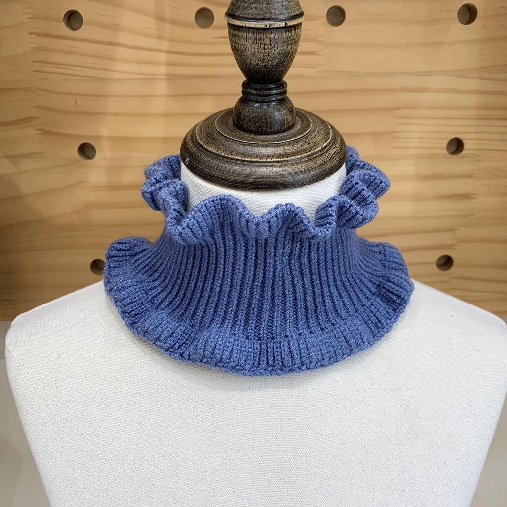Dongdaemun Ruffle Knit Faux Collar - Woolen Neck Warmer