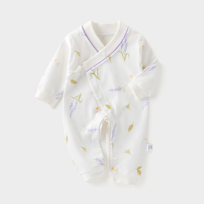

Baby Kimono Bodysuit - Pure Cotton, Asymmetrical Collar, Lace-up, Soft & Comfortable, All-Season 59cm (3.5-6.9kg)