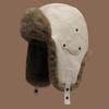Vintage Pu Leather Pilot Hat Thicked Ear Protection Hat Neutral Winter Ski Cap  Cycling