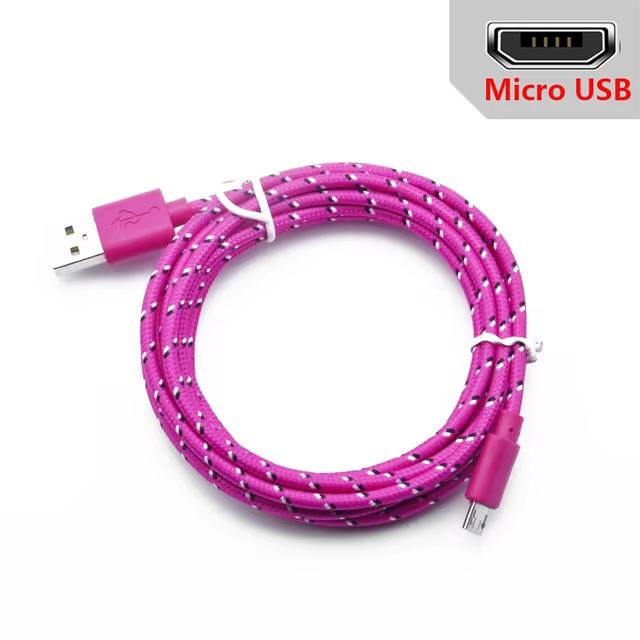 2.4A Micro USB Cable 0.5m/1m/2m/3m Data Sync USB Charge Cable For Samsung Huawei Xiaomi Android Nylon Braided Microusb Data Cord